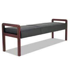 Alera Reception Lounge WL Series Bench, 65.75 x 22.25 x 22.88, Black/Mahogany (RL2419M)