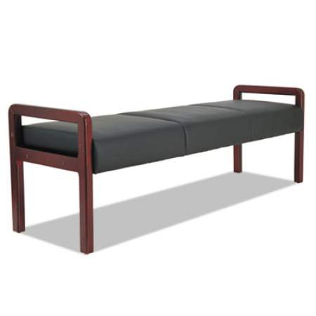 Alera Reception Lounge WL Series Bench, 65.75 x 22.25 x 22.88, Black/Mahogany (RL2419M)