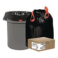 Heavy-Duty Trash Bags, Drawstring, 33 gal, 1.2 mil, 33.5" x 38", Black, 25 Bags/Roll, 6 Rolls/Box (1DTL150)