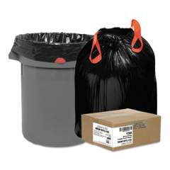 Draw 'n Tie Heavy-Duty Trash Bags, 33 gal, 1.2 mil, 33.5" x 38", Black, 150/Box (1DTL150)