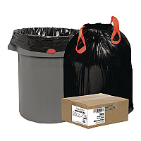 Heavy-Duty Trash Bags, Drawstring, 30 gal, 1.2 mil, 30.5" x 33", Black, 25 Bags/Roll, 8 Rolls/Box (1DT200)