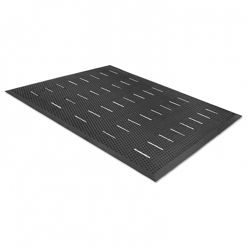 Free Flow Comfort Utility Floor Mat, 36" x 48", Black Non-Slip Vented Surface (34030401)