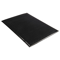 Soft Step Supreme Anti-Fatigue Floor Mat, Rectangular, Black Cross-Hatch Embossed Surface, 24" x 36" (24020301DIAM)