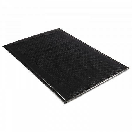 Soft Step Supreme Anti-Fatigue Floor Mat, Rectangular, Black Cross-Hatch Embossed Surface, 24