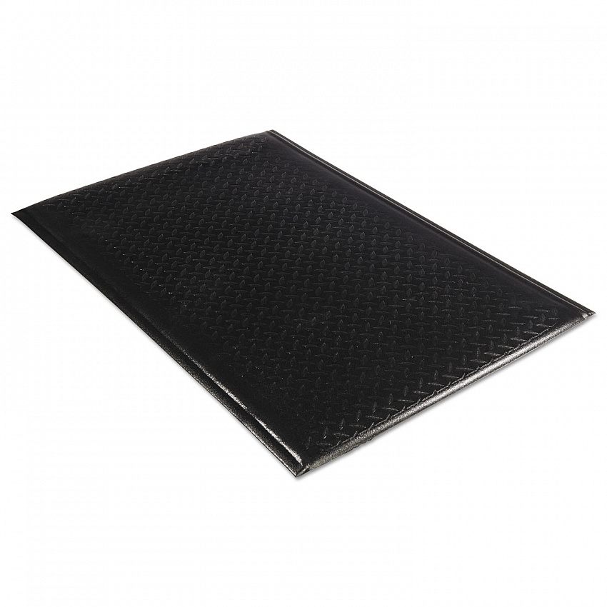 Soft Step Supreme Anti-Fatigue Floor Mat, Rectangular, Black Cross-Hatch Embossed Surface, 24" x 36" (24020301DIAM)