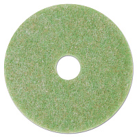 Low-Speed TopLine Autoscrubber Floor Pads 5000, 17" Diameter, Green/Amber, 5/Carton (18049)