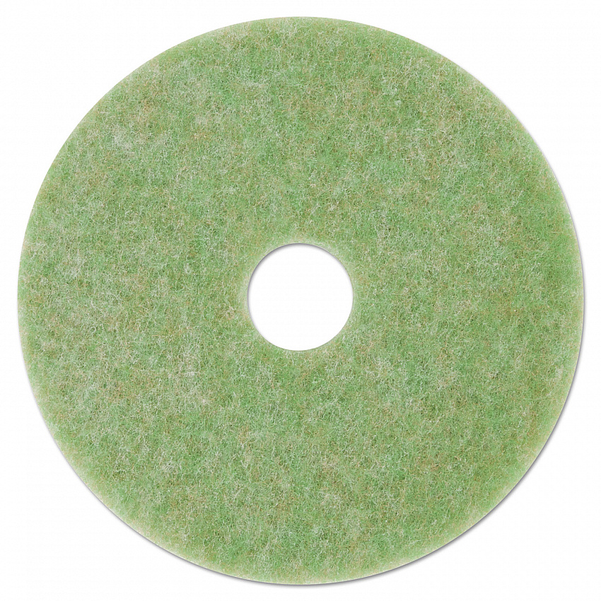 Low-Speed TopLine Autoscrubber Floor Pads 5000, 17" Diameter, Green/Amber, 5/Carton (18049)