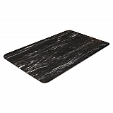 Cushion-Step Marbleized Rubber Mat, Rectangular, Black Smooth Surface, 24" x 36" (CU2436BK)