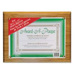 NuDell Award-A-Plaque Document Holder, Acrylic/Plastic, 10-1/2 x 13, Oak (18812M)