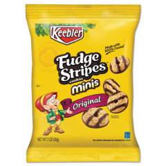 Keebler Mini Cookies, Fudge Stripes, 2 oz Snack Pack, 8/Box (21771)