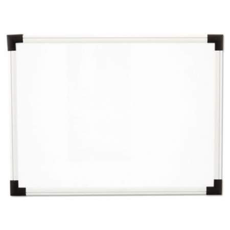 Universal Dry Erase Board, Melamine, 24 x 18, White, Black/Gray, Aluminum/Plastic Frame (43722)