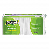 100% Recycled Luncheon Napkins, 1-Ply, 11.4 x 12.5, White, 400/Pack (6506PK)