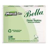 Marcal PRO 100% Premium Recycled Bella Dinner Napkins, 15 x 17, White, 3000/Carton (06410)