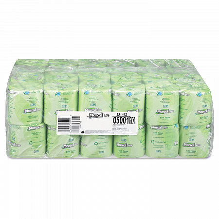 100% Recycled Two-Ply Bath Tissue, Septic Safe, White, 500 Sheets/Roll, 48 Rolls/Carton (5001)