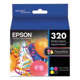 Epson T320P (320) Ink/Paper Combo, Black/Cyan/Magenta/Yellow