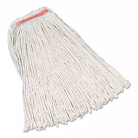 Non-Launderable Premium Cut-End Cotton Mop, White, 32 oz, 1