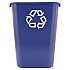 Deskside Recycling Container with Symbol, Large, 41.25 qt, Plastic, Blue (295773BE)