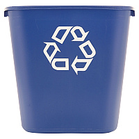 Deskside Recycling Container, Medium, 28.13 qt, Plastic, Blue (295673BE)