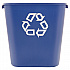 Deskside Recycling Container, Medium, 28.13 qt, Plastic, Blue (295673BE)