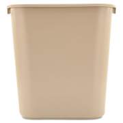 Rubbermaid Commercial Deskside Plastic Wastebasket, Rectangular, 7 gal, Beige (295600BG)