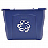 Stacking Recycle Bin, 14 gal, Polyethylene, Blue (571473BE)