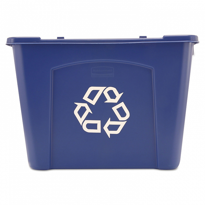 Stacking Recycle Bin, 14 gal, Polyethylene, Blue (571473BE)