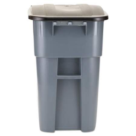 Rubbermaid Commercial Brute Rollout Container, Square, Plastic, 50 gal, Gray (9W27GY)