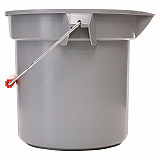 BRUTE Round Utility Pail, 14 qt, Plastic, Gray, 12" Diameter (261400GY)