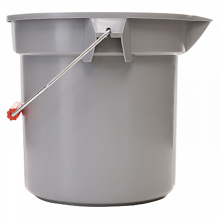 BRUTE Round Utility Pail, 14 qt, Plastic, Gray, 12