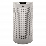 Designer Line Silhouettes Waste Receptacle, 12 gal, Steel, Silver Metallic (SH12EPLSM)