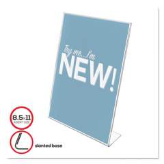 deflecto Classic Image Slanted Sign Holder, Portrait, 8 1/2 x 11 Insert, Clear (69701)