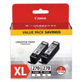 Canon 0319C005 (PGI-270XL) High-Yield Ink, Black, 2/Pack
