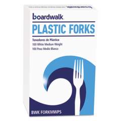 Boardwalk Mediumweight Polystyrene Cutlery, Fork, White, 100/Box (FORKMWPSBX)