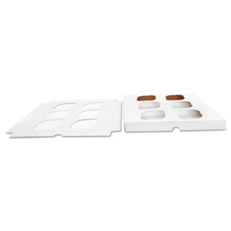 SCT Cupcake Holder Inserts, 9.88 x 9.88 x 0.88, White/Kraft, 200/Carton (10013)