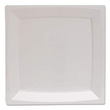 WNA Milan Plastic Dinnerware, Plate, 6 3/4 In Sq, White, 12/bag, 14 Bag/carton (MS75W)
