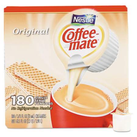 Coffee mate Liquid Coffee Creamer, Original, 0.38 oz Mini Cups, 180/Carton (753032)