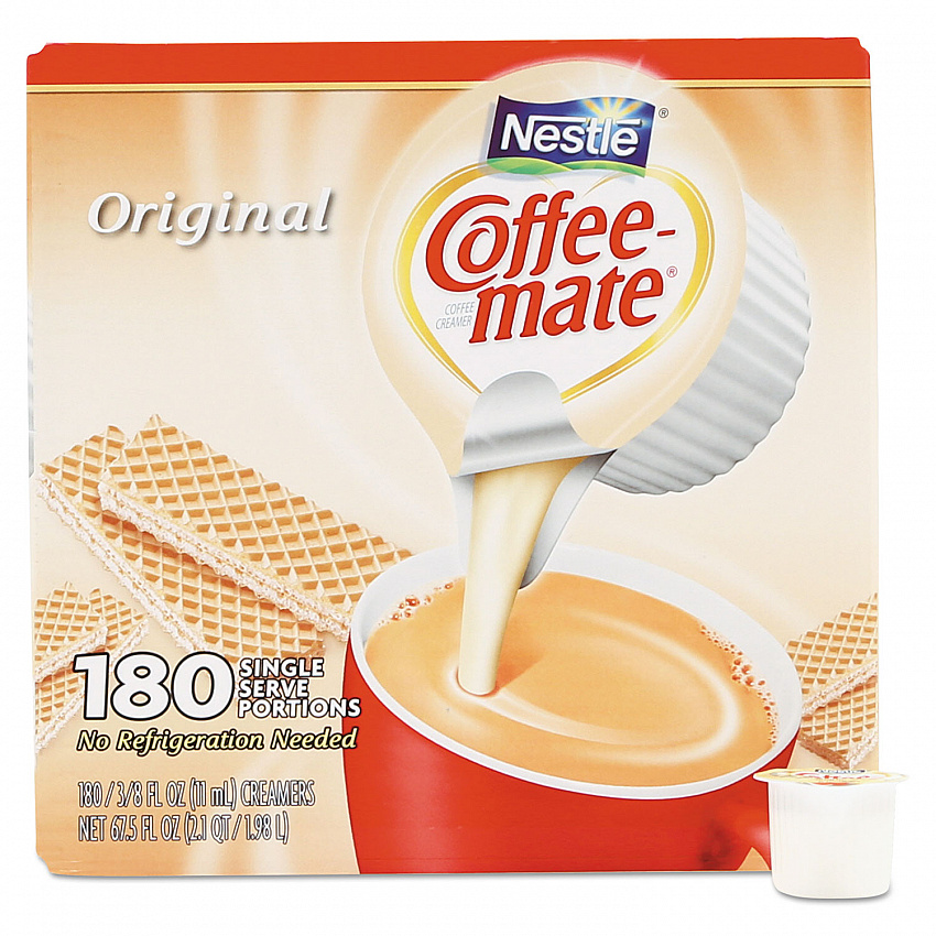 Liquid Coffee Creamer, Original, 0.38 oz Mini Cups, 180/Carton (753032)