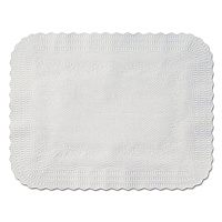 Scalloped Edge Traymat, Smooth Surface, 19.13" x 14", White, 1,000/Carton (410202)