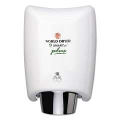 WORLD DRYER Smartdri Hand Dryer Plus, Aluminum, White (K974P2)