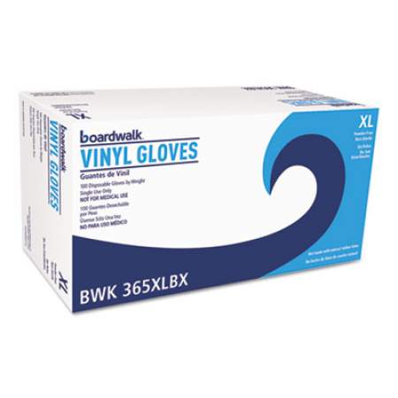 Boardwalk General Purpose Vinyl Gloves, Powder/Latex-Free, 2 3/5 mil, X-Large, Clear,100/BX (365XLBX)
