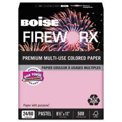 Boise FIREWORX Premium Multi-Use Colored Paper, 24lb, 8.5 x 11, Powder Pink, 500/Ream (MP2241PK)