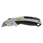 Stanley Curved Quick-Change Utility Knife, Stainless Steel Retractable Blade, 3 Blades (10788)
