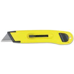 Stanley Plastic Light-Duty Utility Knife w/Retractable Blade, Yellow (10065)