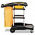 High Capacity Cleaning Cart, Plastic, 4 Shelves, 2 Bins, 21.75