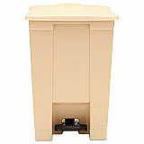 Indoor Utility Step-On Waste Container, 12 gal, Plastic, Beige (6144BEI)