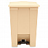 Indoor Utility Step-On Waste Container, 12 gal, Plastic, Beige (6144BEI)
