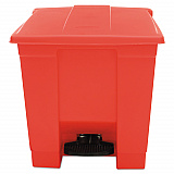 Indoor Utility Step-On Waste Container, 8 gal, Plastic, Red (6143RED)