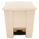 Indoor Utility Step-On Waste Container, 8 gal, Plastic, Beige (6143BEI)