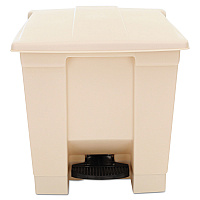 Indoor Utility Step-On Waste Container, 8 gal, Plastic, Beige (6143BEI)