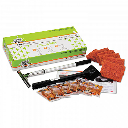 Quick Clean Griddle Cleaning System Starter Kit, 4 x 5.24, Orange (85793)